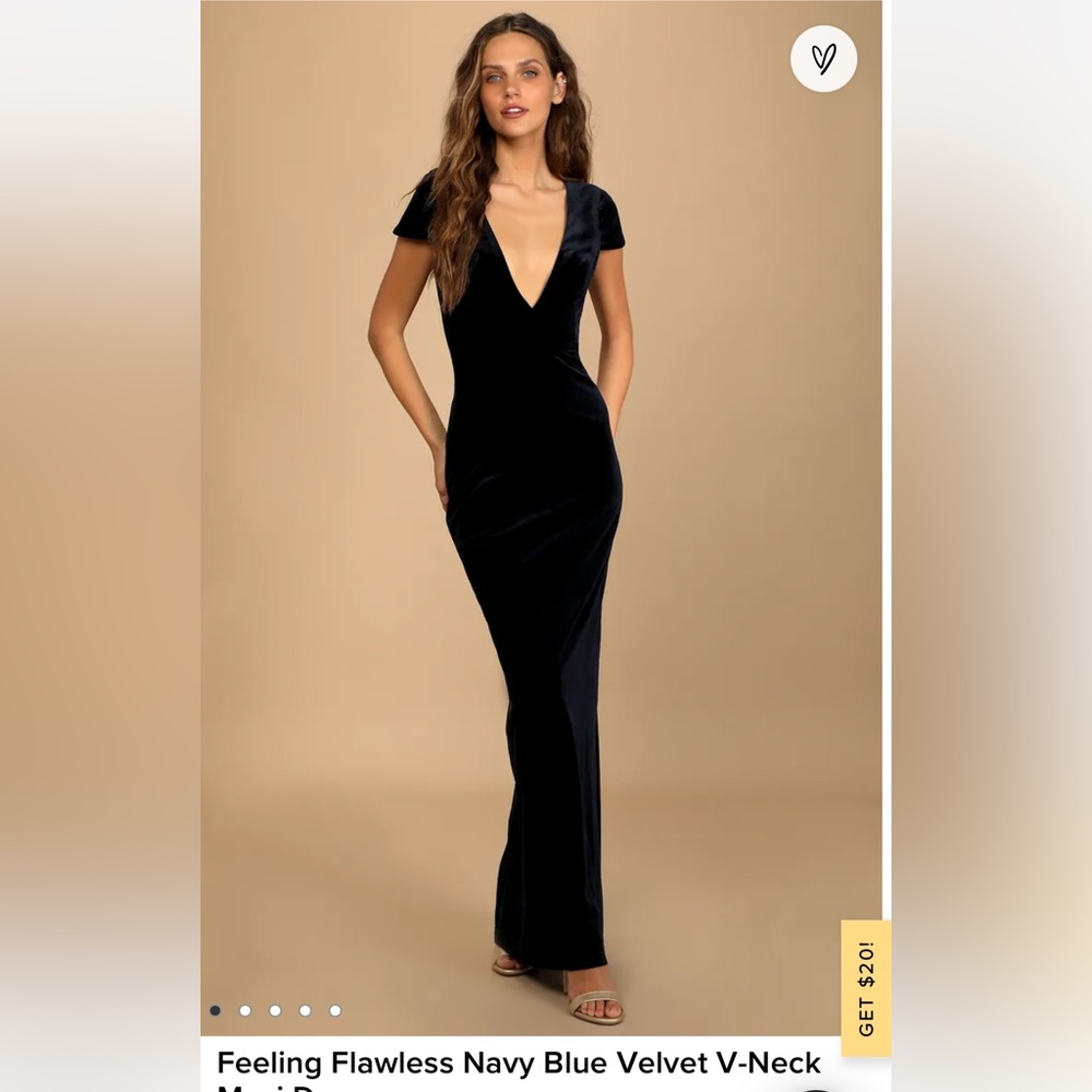 Lulus navy velvet maxi dress